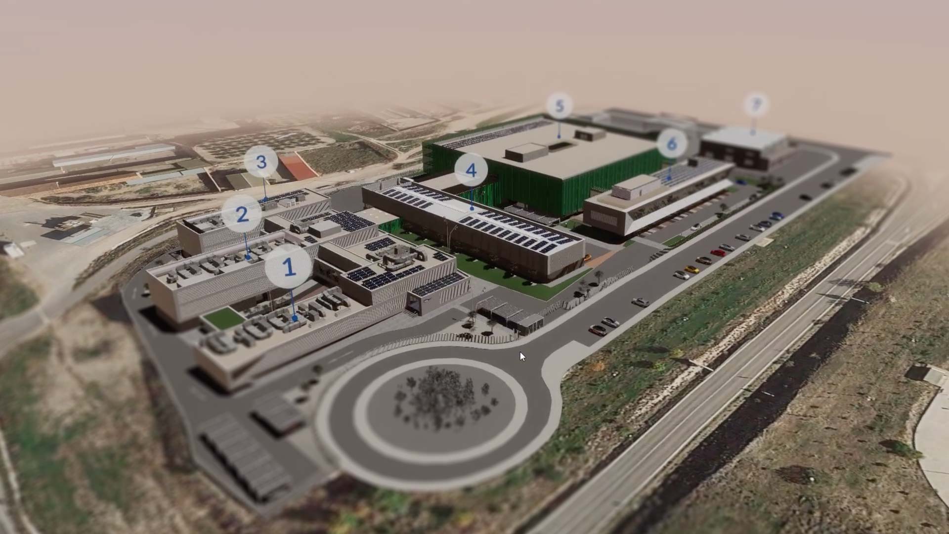 Gemelo digital de las instalaciones de Certest con puntos interactivos