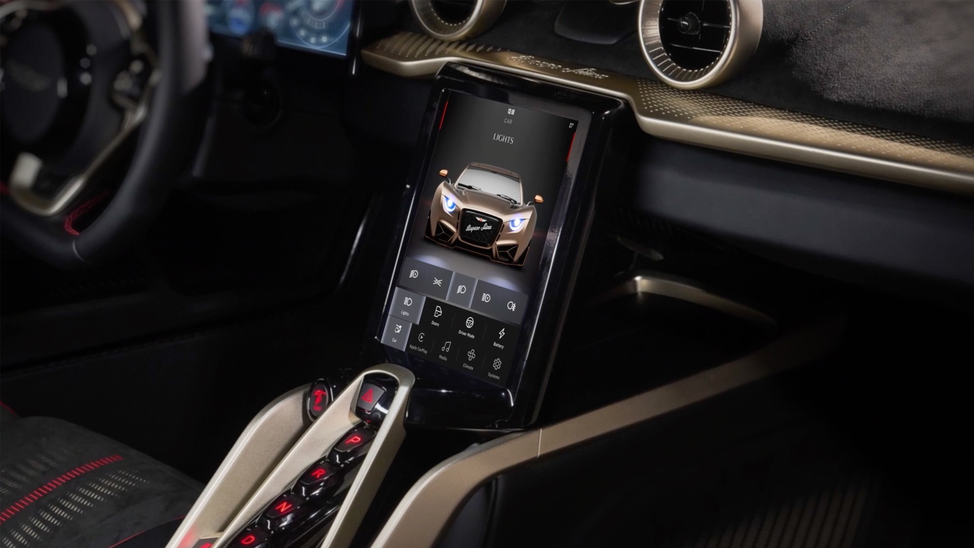 Hispano Suiza — interior y pantalla central interactiva