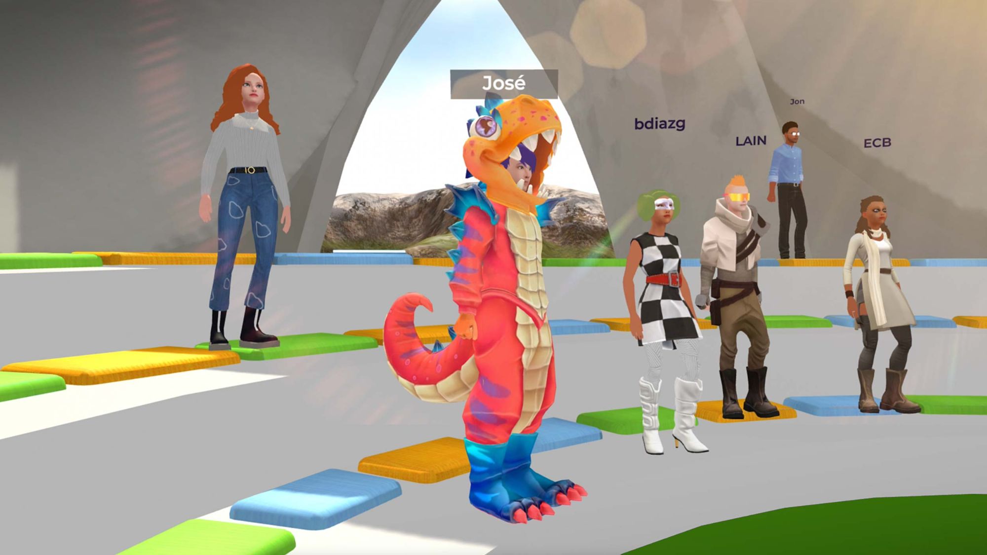 Avatares interactuando en el espacio virtual XR de Iberdrola
