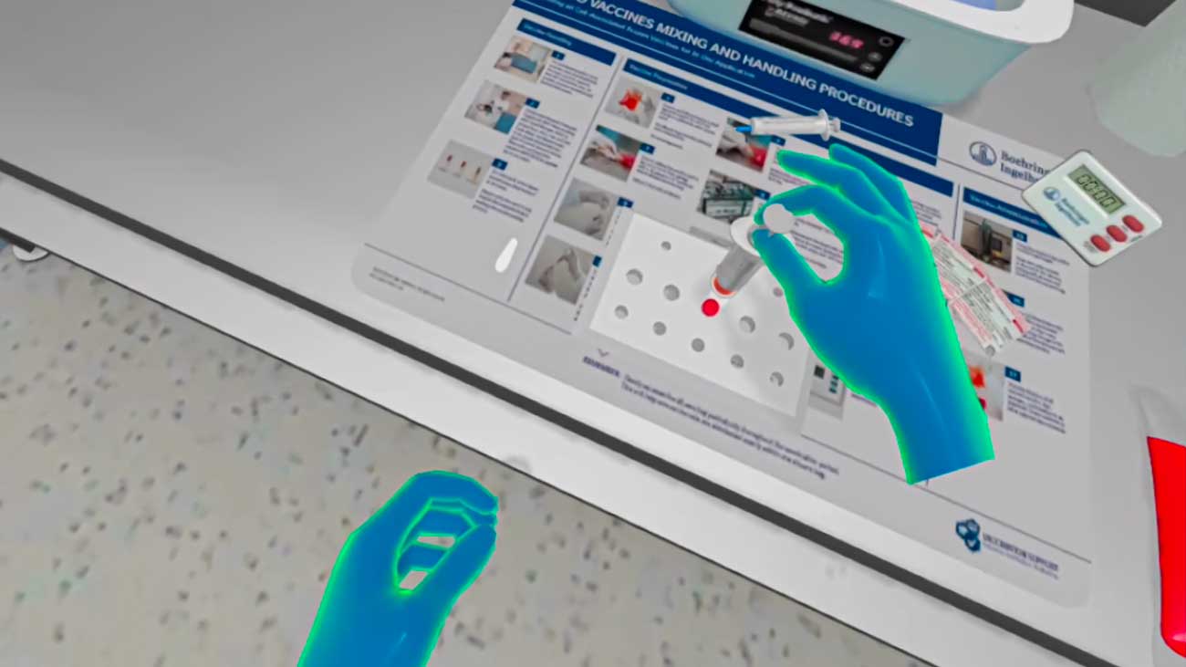 Simulación VR de preparación y manejo del inyectable