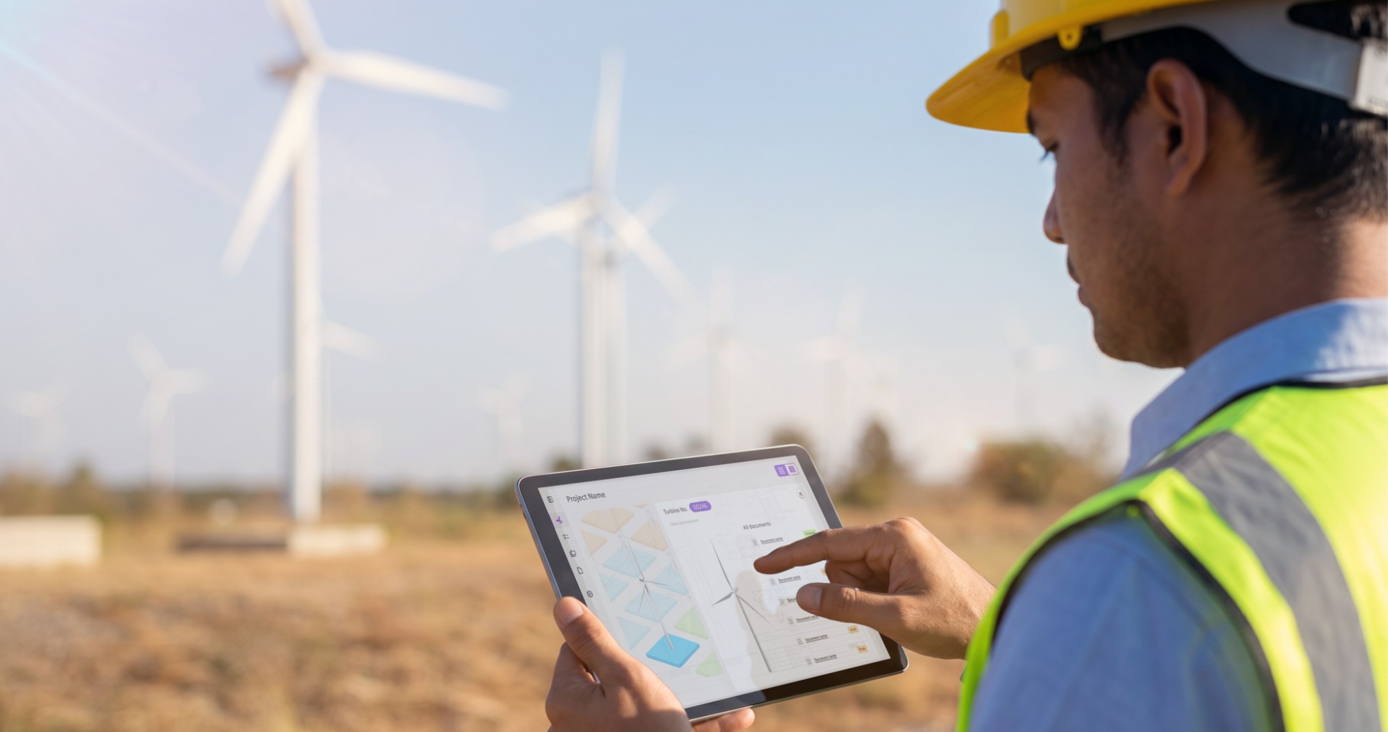 Técnico consultando el dashboard de gestión en campo